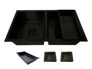 Cuba Gourmet Quadrada Aço Inox 304 Preta 78x43cm Premium