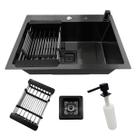 Cuba Gourmet Quadrada Aço Inox 304 Preto Acessórios 60x40