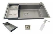 Cuba Gourmet Quadrada Grande Aço Inox 304 Escovada