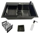 Cuba Gourmet Quadrada Inox 304 Preta 60x40cm Completa com Acessórios Stillus Home