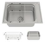 Cuba Inox com cesto e escorredor 65x45x19 Duranox 30507