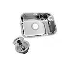 Cuba inox cozinha 197512 domum alto brilho espelhado com válvula tamanho 3 1/2 - 47x30x17cm