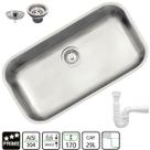 Cuba inox lavínia 56bl tramontina numero 2 com valvula 3.1/2 acetinada 56x34x17