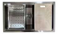 Cuba Inox Support Sobrepor Embutir 60x40 Tabua E Escorredor