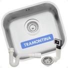 Cuba Inox Tramontina 40x34x17 Acetinada Escape e Sifão