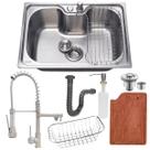 Cuba inox304 cozinha 50x40 tábua e torneira gourmet escovada Cuba inox304 cozinha 50x40 tábua e torneira gourmet escovada