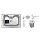 Cuba Morgana Tramontina Sobrepor Undermount Aço Inox Acetinado 69x49 com Dosador e Lixeira Tramontina