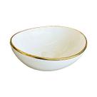 Cuba para Banheiro Cerâmica Branca e Dourada Oval 41cm Reno RC 8006