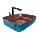 Cuba para Banheiro Cerâmica Verde e Rose Gold Retangular 51cm Reno RC 40 Cuba para Banheiro Cerâmica Verde e Rose Gold Retangular 51cm Reno RC 40