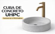 Cuba Para Banheiro de Concreto Artesanal Redonda Design Sofisticado 33cm