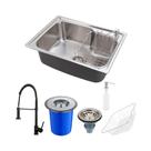 Cuba para Cozinha Aço Inox com Lixeira e Acessórios Matis e Torneira Monocomando Envira Pingoo.casa - Preto Cuba para Cozinha Aço Inox com Lixeira e Acessórios Matis e Torneira Monocomando Envira Pingoo.casa - Preto