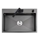 CUBA PARA COZINHA AÇO INOX QUADRADA RETANGULAR 60 cm - PRETO
