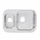 Cuba para Cozinha Dupla de Embutir 56x40x15cm Aço Inox 304 Polido Premium GhelPlus