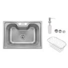 Cuba para Cozinha Gourmet Aço Inox 50x40 cm com Cesto e Dosador Tuizi