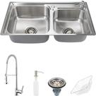 Cuba para cozinha gourmet pia aço inox acessórios e Torneira monocomando Envira PIngoo.casa