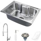 Cuba para cozinha gourmet pia aço inox acessórios Nawa 50 cm e Torneira gourmet Envira pingoo.casa Cuba para cozinha gourmet pia aço inox acessórios Nawa 50 cm e Torneira gourmet Envira pingoo.casa