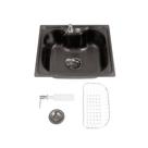 Cuba para cozinha gourmet pia aço inox com acessórios Nawa 50 cm pingoo.casa - Preto