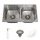 Cuba para cozinha gourmet pia dupla aço inox com acessórios Ticunas Pingoo.casa Cuba para cozinha gourmet pia dupla aço inox com acessórios Ticunas Pingoo.casa