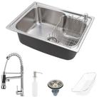 Cuba para cozinha pia com acessórios Matis e Torneira monocomando gourmet Munim Pingoo.casa