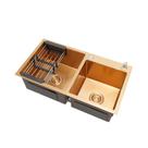 Cuba Para Cozinha Pia Dupla Aço Inox 304 Awá 78x43 cm Pingoo.casa - Dourado