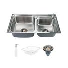Cuba para cozinha pia dupla Aço inox gourmet Potiguara com acessorios Pingoo.casa Cuba para cozinha pia dupla Aço inox gourmet Potiguara com acessorios Pingoo.casa