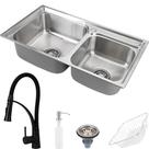 Cuba para cozinha pia dupla com acessórios Torneira monocomando gourmet Solimões Matt Pingoo.casa