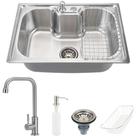 Cuba para Cozinha pia Inox com acessórios Carajás e Torneira para cozinha Tinguá Pingoo.casa