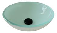 Cuba para pia de banheiro grande cuba de apoio Redonda 40 CM CUBA DE VIDRO TEMPERADO 10MM BRANCA 2039 LAVABO