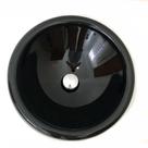 Cuba para pia de banheiro grande oval cuba de apoio 42X42 cm Vidro Temp Banheiro Lavabo Preto 4045