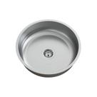 Cuba para Pia de Cozinha em Aço Inox Redonda 37x37x10cm Alto Brilho com Válvula Ghelplus