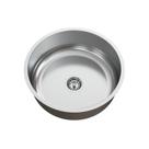 Cuba para Pia de Cozinha em Aço Inox Redonda 37x37x14cm Alto Brilho com Válvula Ghelplus Cinza
