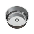 Cuba para Pia de Cozinha em Aço Inox Redonda 37x37x15cm Alto Brilho com Válvula Ghelplus