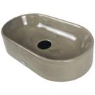 Cuba Pequena Cinza Banheiro Oval Apoio Lavabo Concreto Sobrepor Brilhante Pia