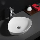 Cuba Pia Banheiro Lavabo de Apoio Ceramica Sobrepor Branco Organica 50x40x10,5cm Branco Turim
