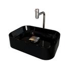 Cuba Pia Banheiro Oxford Torneira Inox Valvula Inox Click Preto Brilho