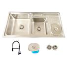 Cuba Pia Cozinha Dupla Pro Inox 304 e Torneira Vision Preta