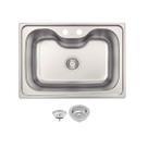 Cuba Pia Cozinha Sobrepor Morgana 60FX Undermount Inox Escovado Com Válvula 69x49cm Tramontina Cor:Inox Escovado