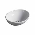 Cuba Pia de Apoio Banheiro Lavabo Sobrepor Ceramica Oval 41 x 33,5 Branca Veneza Valenzi Home