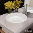 Cuba Pia de Apoio Redonda 40cm Slim Branca Banheiro Lavabo Beltempo BT2845