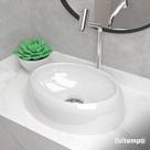 Cuba Pia de Apoio Sobrepor Oval 39x29 Branca Banheiro Lavabo Beltempo BT2102