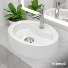 Cuba Pia de Apoio Sobrepor Oval 44x34 Branca Banheiro Lavabo Beltempo BT2074