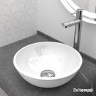 Cuba Pia de Apoio Sobrepor Redonda 30cm Branca Banheiro Lavabo Beltempo BT3063