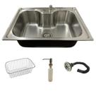 Cuba Pia Gourmet Aço Inox Escovado 50x40 C/ Acessórios.
