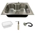 Cuba Pia Gourmet Aço Inox Escovado 60x42 C/ Acessórios