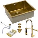 Cuba Pia Gourmet Inox Dourada Nano Quadrada Cozinha 50x45