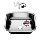 Cuba Pia Inox 40x34x17 - 430 American Steel + Válvula + Sifão