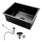 Cuba Pia Inox Preta Quadrada Cozinha Gourmet 50x45cm com Acessórios Cuba Pia Inox Preta Quadrada Cozinha Gourmet 50x45cm com Acessórios