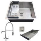 Cuba quadrada 44x44cm inox304 e torneira gourmet para filtro Cuba quadrada 44x44cm inox304 e torneira gourmet para filtro