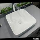 Cuba Quadrada Inowar Pierre 42x42cm Branca Brilhante Elegância e Qualidade Para seu Banheiro Lavabo