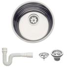 Cuba Redonda Tramontina Luna 30 BL Perfecta em Aço Inox Polido 30 cm com Válvula e Sifão 94040407